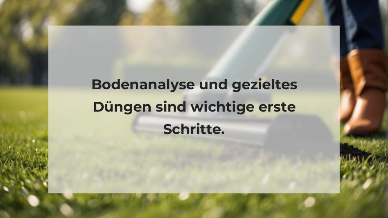 Bodenanalyse und gezieltes Düngen sind wichtige erste Schritte.