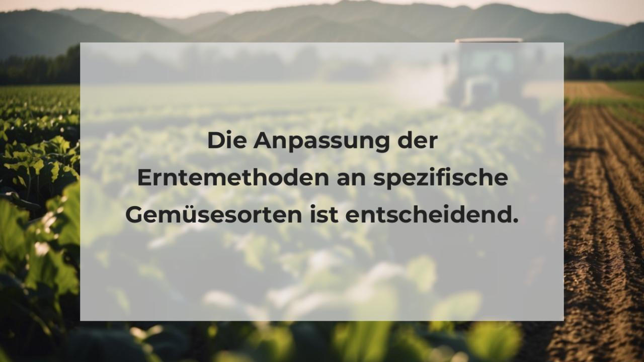 Die Anpassung der Erntemethoden an spezifische Gemüsesorten ist entscheidend.