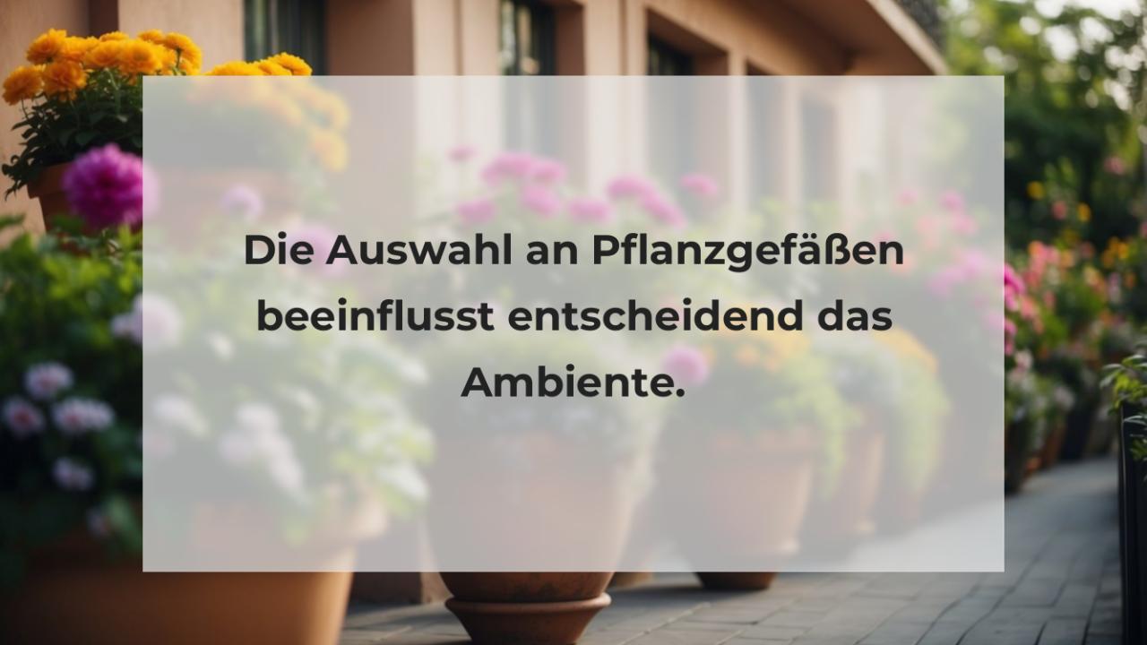 Die Auswahl an Pflanzgefäßen beeinflusst entscheidend das Ambiente.