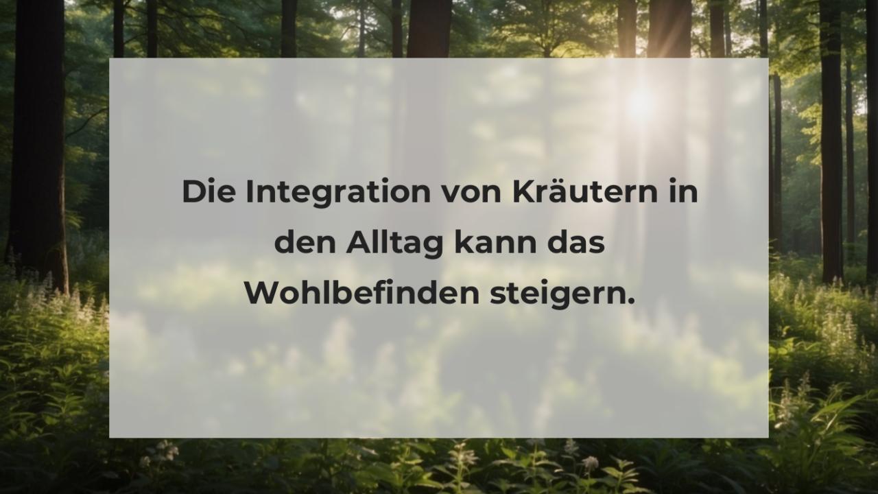 Die Integration von Kräutern in den Alltag kann das Wohlbefinden steigern.