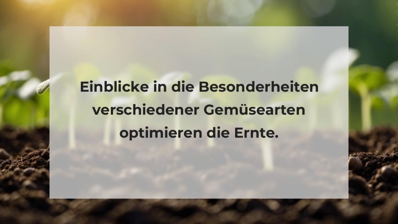 Einblicke in die Besonderheiten verschiedener Gemüsearten optimieren die Ernte.