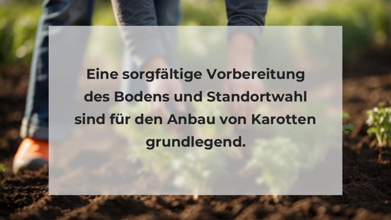 Eine sorgfältige Vorbereitung des Bodens und Standortwahl sind für den Anbau von Karotten grundlegend.