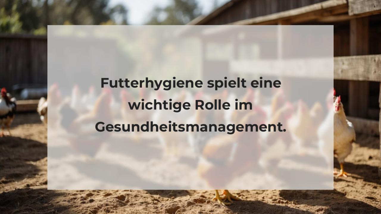 Futterhygiene spielt eine wichtige Rolle im Gesundheitsmanagement.