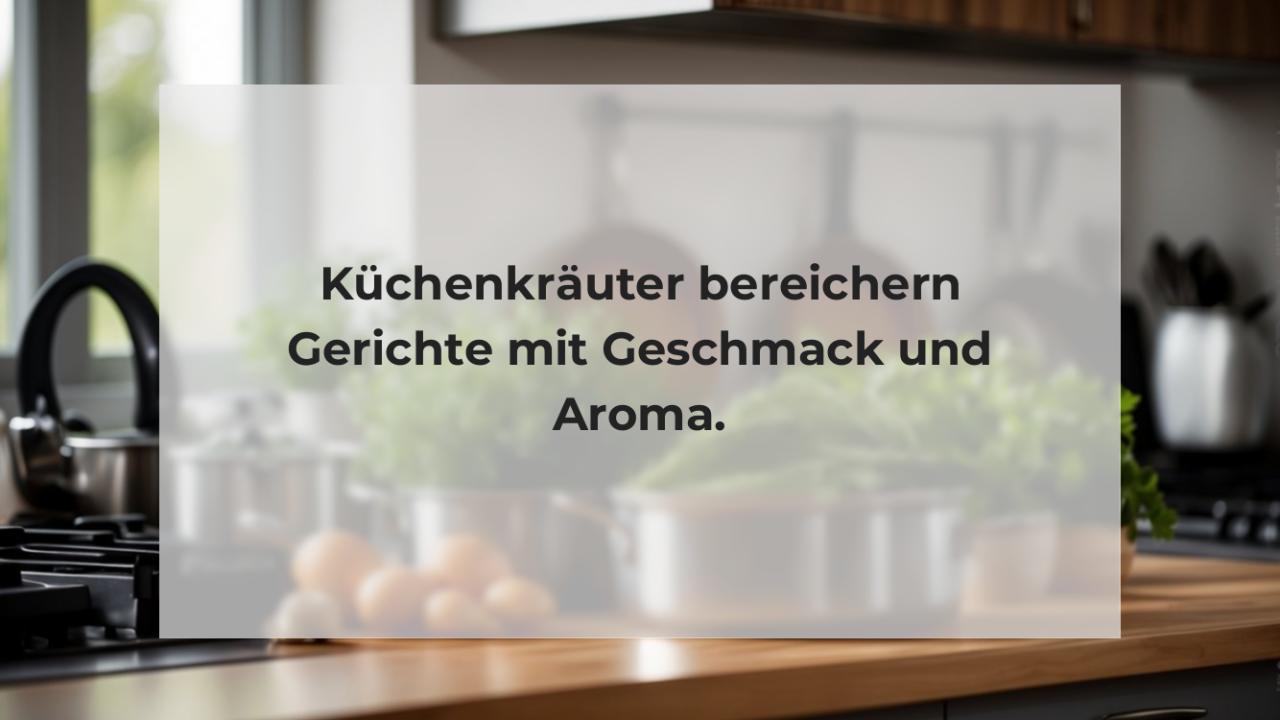 Küchenkräuter bereichern Gerichte mit Geschmack und Aroma.