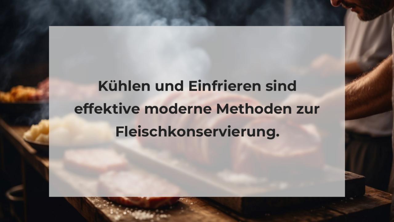 Kühlen und Einfrieren sind effektive moderne Methoden zur Fleischkonservierung.