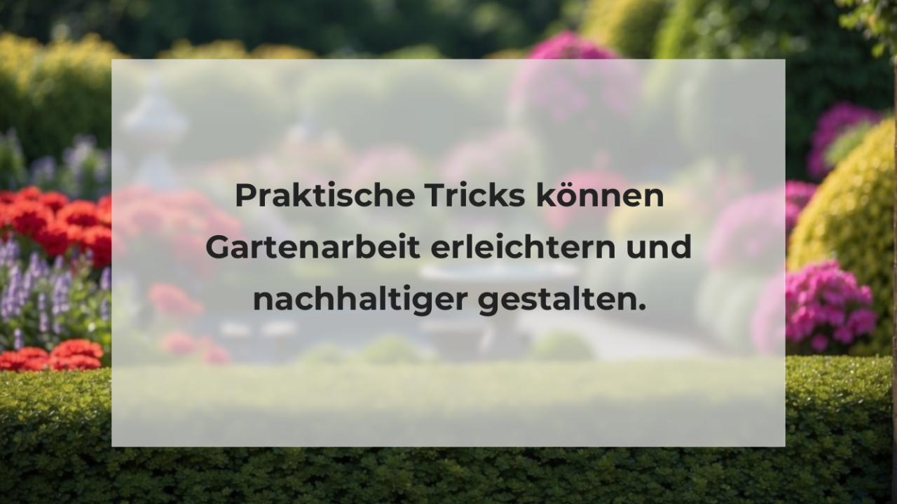 Praktische Tricks können Gartenarbeit erleichtern und nachhaltiger gestalten.